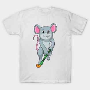 Rat at Hockey with Hockey bat T-Shirt